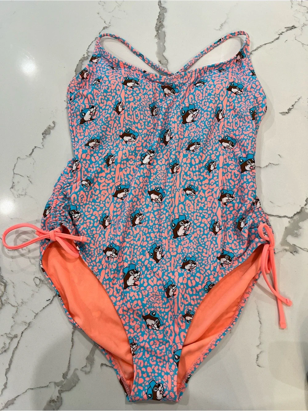 NWT Buc-ee's brand swimsuit one piece leopard print SZ XL